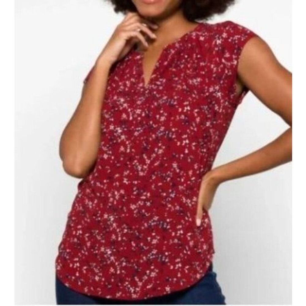 41Hawthorn V-neck Patterned Short Sleeve Business Office Blouse 3X #761